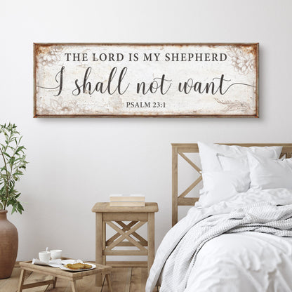 Canvas faith sign Psalm 23:1 The Lord Is My Shepherd, rustic framed Tailored Canvases on Tampa Home & Garden Store