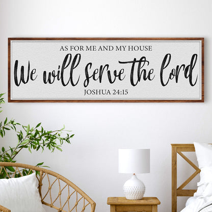 Canvas faith sign As For Me And My House We Will Serve The Lord on wood frame by Tailored Canvases on Tampa Home & Garden Store