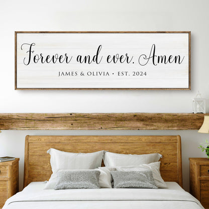 Forever And Ever Amen faith sign canvas by Tailored Canvases with wood frame on Tampa Home & Garden Store
