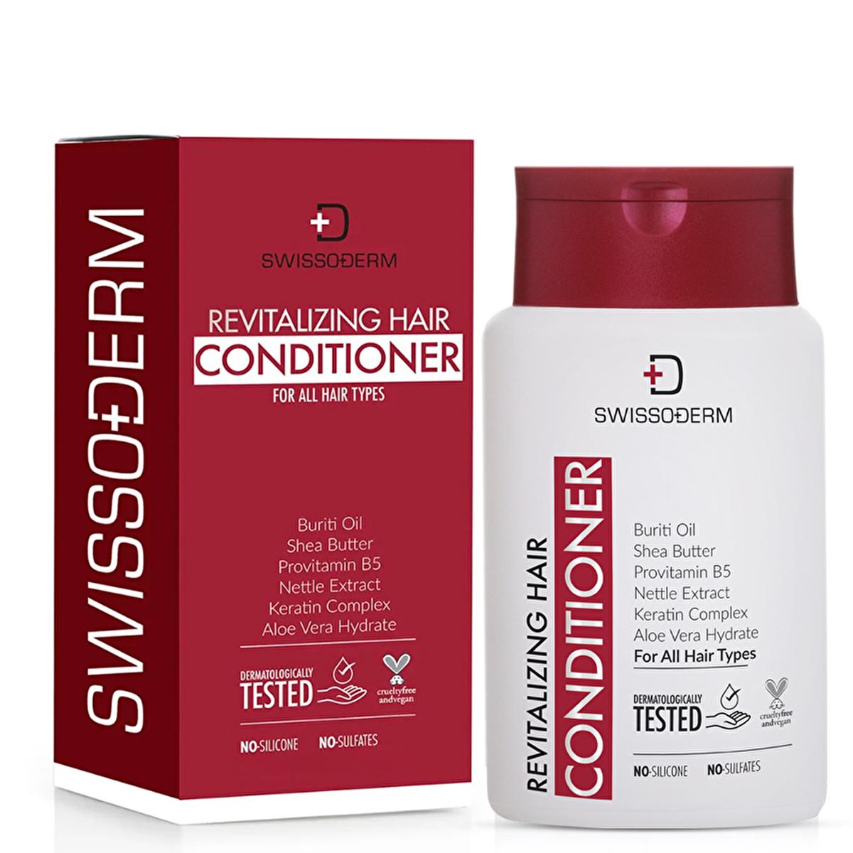 Swissoderm Revitalizing Hair Conditioner bottle and burgundy box, 10.14 oz by Beauty Care Bag on Tampa Home & Garden Store
