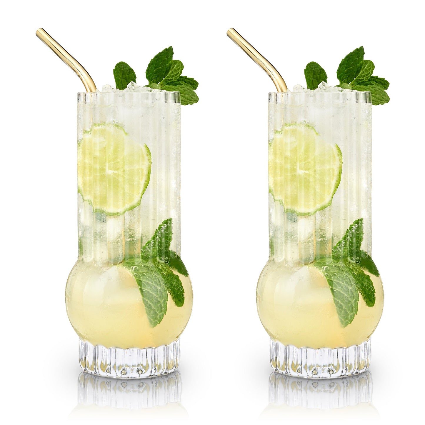 Art Deco and the Clear Crystal Highball Set of 2