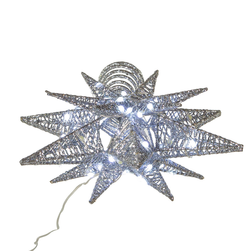 Twinkling Superbright LED Silver Starburst Treetopper The Country Christmas Loft on Tampa Home & Garden Store