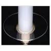 Clear Glass Bobeche for Taper Candles with a gold-tone band encircling a white candle on Tampa Home & Garden Store