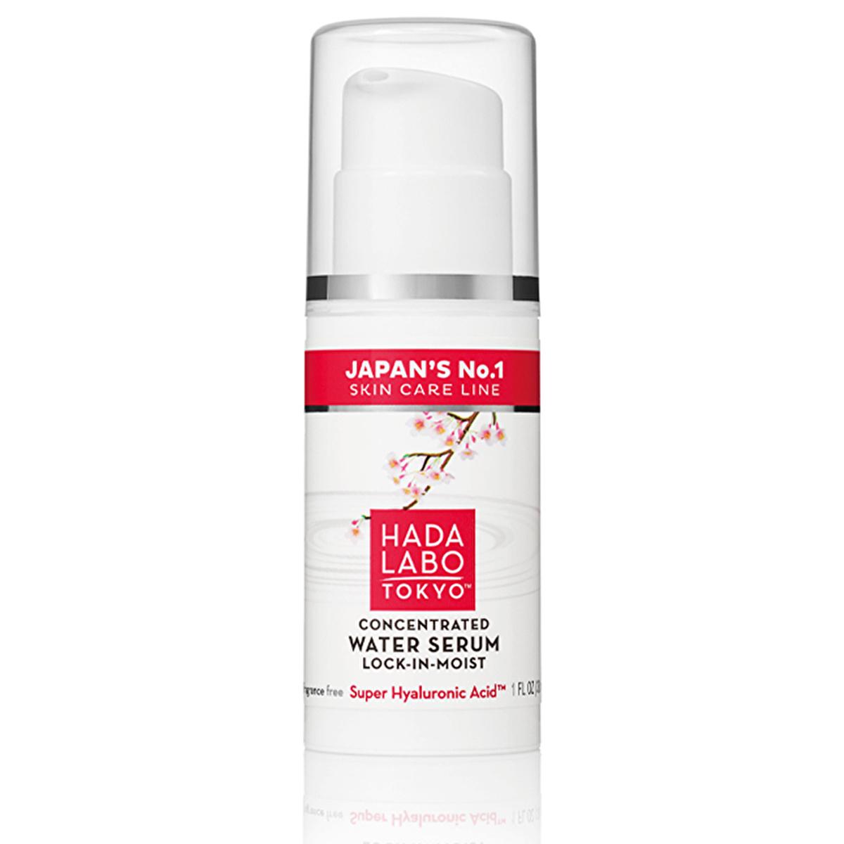 Hada Labo Tokyo face serum pump bottle white with red label and cherry blossom design on Tampa Home & Garden Store