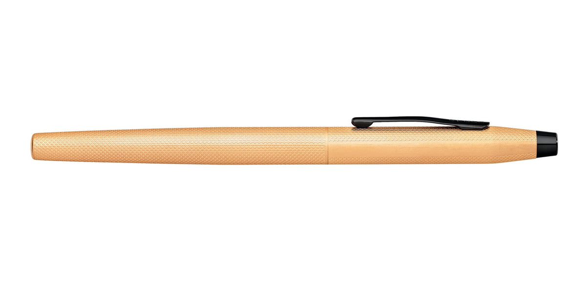Classic Century Rose-Gold PVD brushed rollerball pen by A.T. Cross, black clip on Tampa Home & Garden Store
