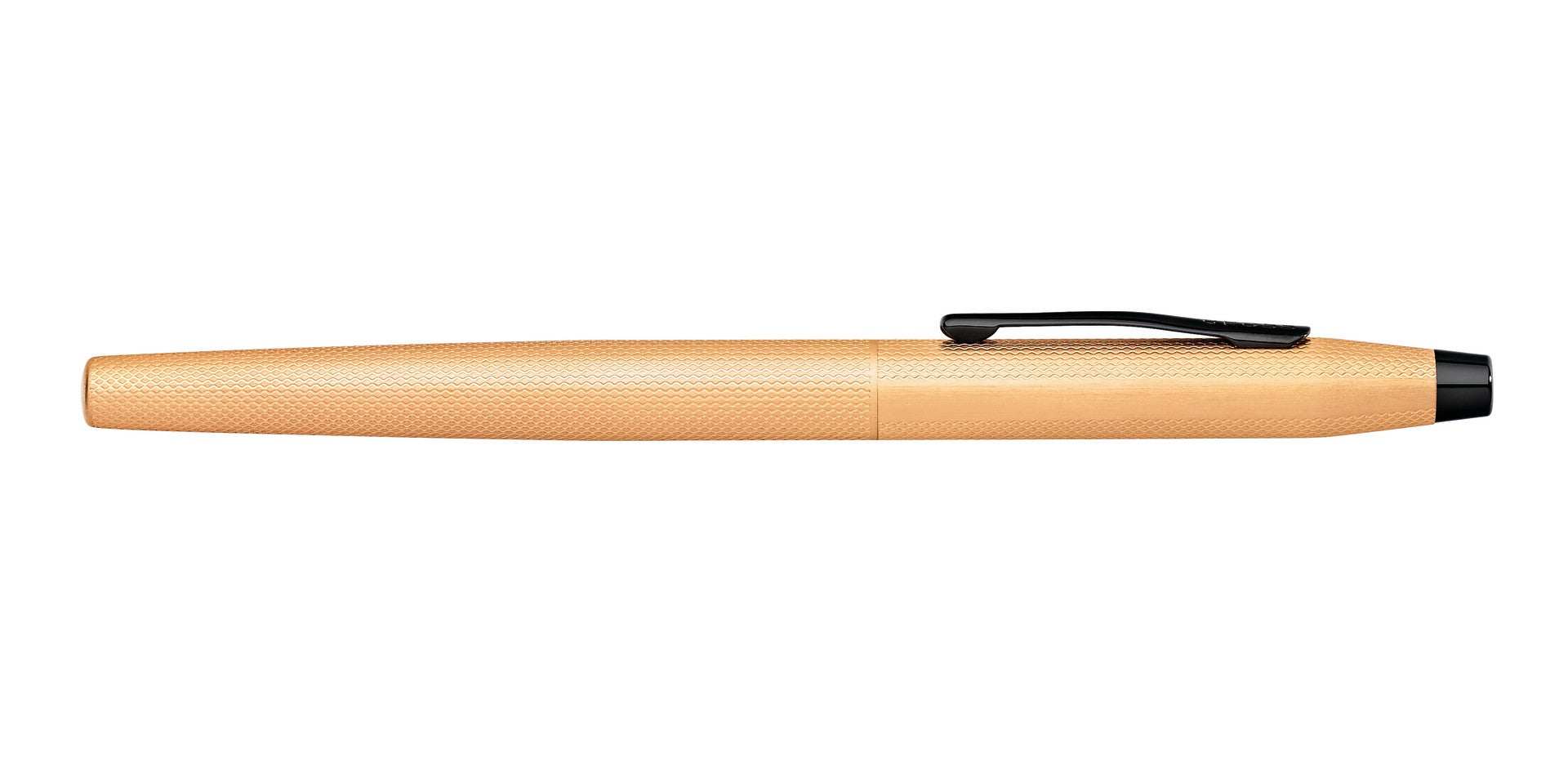 Classic Century Rose-Gold PVD brushed rollerball pen by A.T. Cross, black clip on Tampa Home & Garden Store