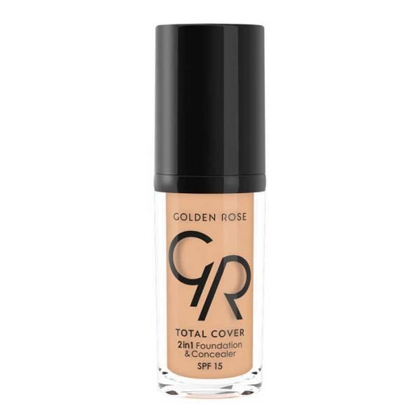 Foundation Golden Rose Total Cover 12 Light Beige 2in1 Foundation & Concealer SPF 15 bottle on Tampa Home & Garden Store