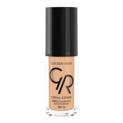 Foundation Golden Rose Total Cover 12 Light Beige 2in1 Foundation & Concealer SPF 15 bottle on Tampa Home & Garden Store