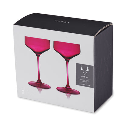 Nouveau Berry Crystal Coupe Cocktail Glasses