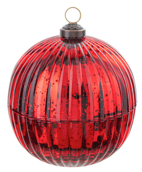 Boîte à bijoux décorative en verre facetté avec porte-cartes de table - Rouge