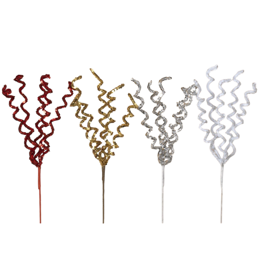 Holiday Swirl Twig 22" Pick - - Tampa Home & Garden Store