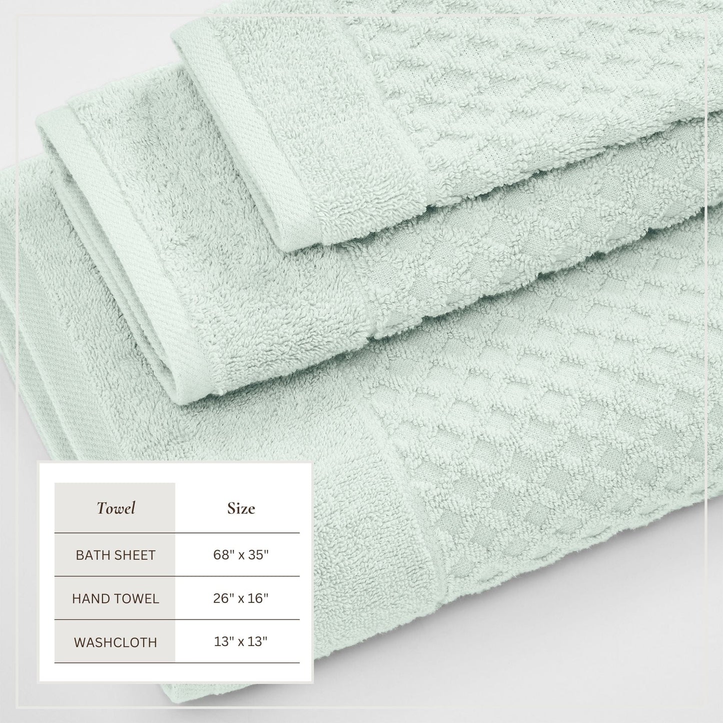 Cotton Diamond Waffle Weave Bath Towel Set