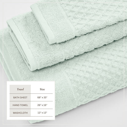 Cotton Diamond Waffle Weave Bath Towel Set