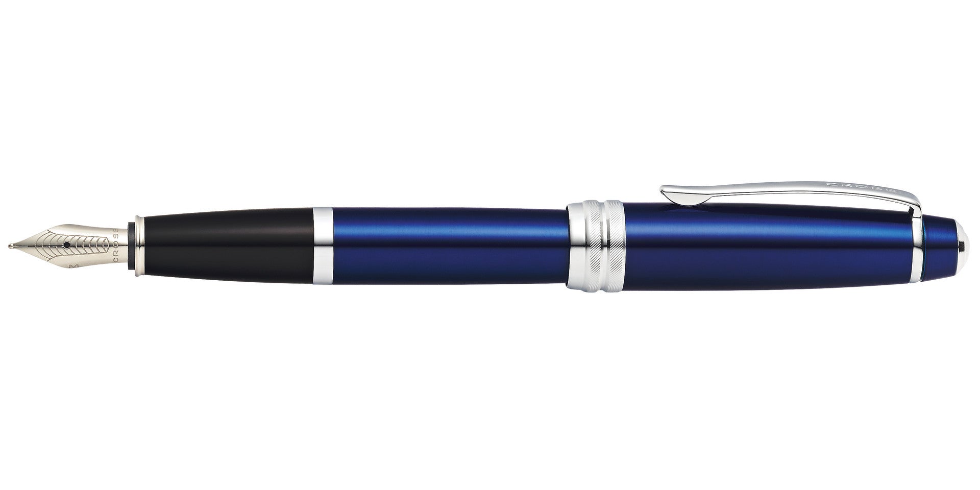 Bailey blue lacquer stainless steel fountain pen with medium nib by A.T. Cross on Tampa Home & Garden Store