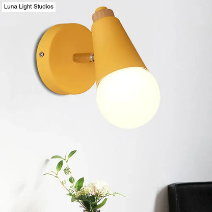 Pink Cone Wall Sconce by Decorbites, yellow cone wall light with round mount Home & Garden on Tampa Home & Garden Store