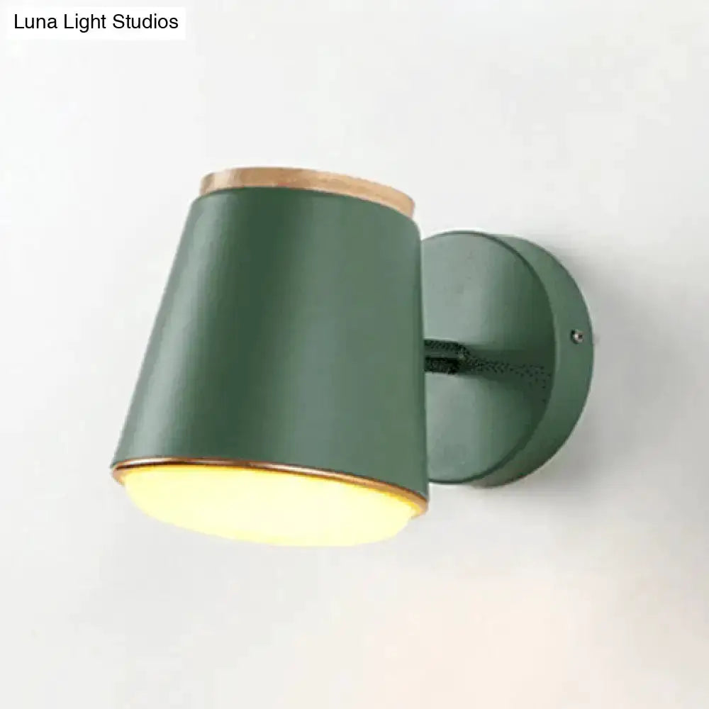 Macaron Pink and Gold Fabric Wall Lamp Sconce