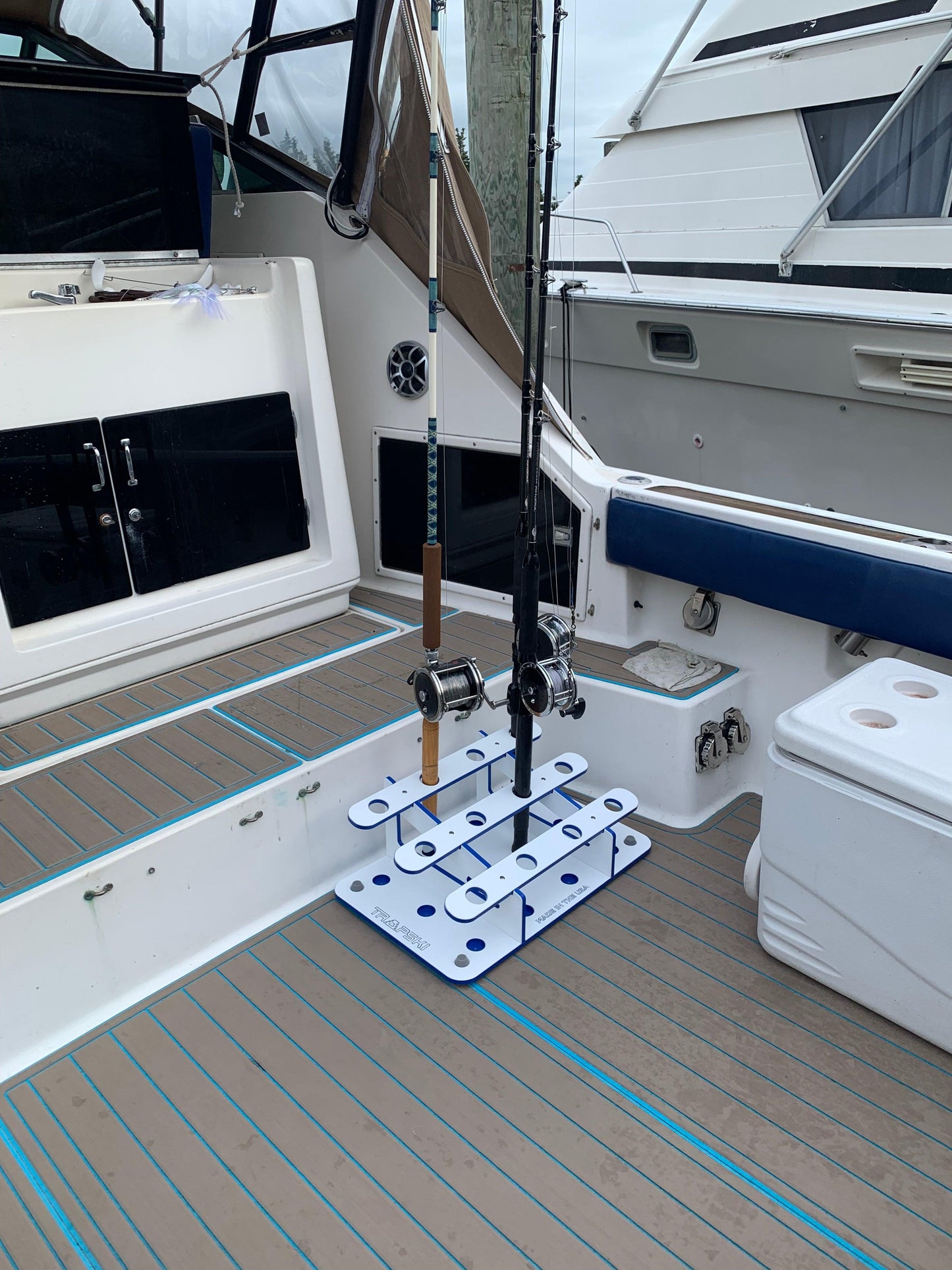 on Floor Fishing Rod Storage 12 Fishing Rod Stand | Garage, Dock, Boat