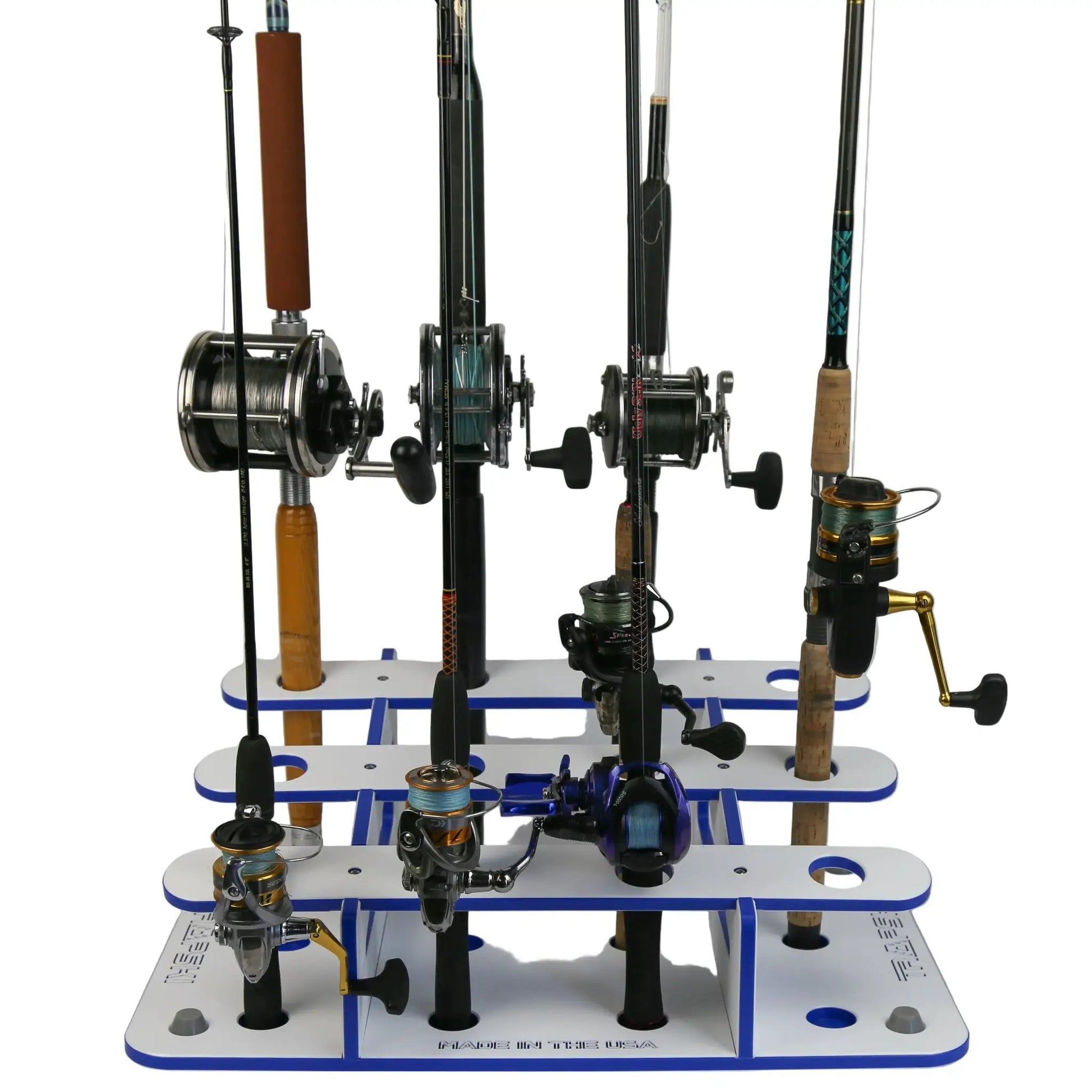 fishing rod holders for dock Holder Designed for convenience TRAPSKI 12-Rod Storage Rack Holder