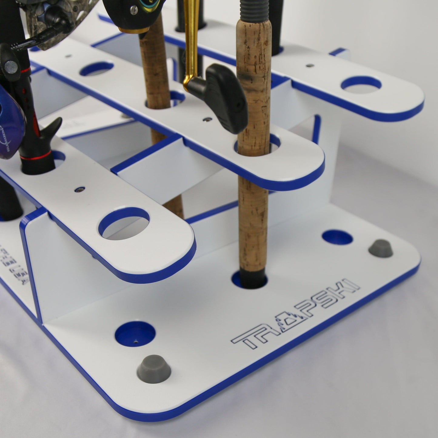 on Floor Fishing Rod Storage 12 Fishing Rod Stand | Garage, Dock, Boat