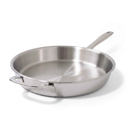5-Ply Stainless Steel Frying Pan by Alva Cookware, stainless steel with riveted handle on Tampa Home & Garden Store