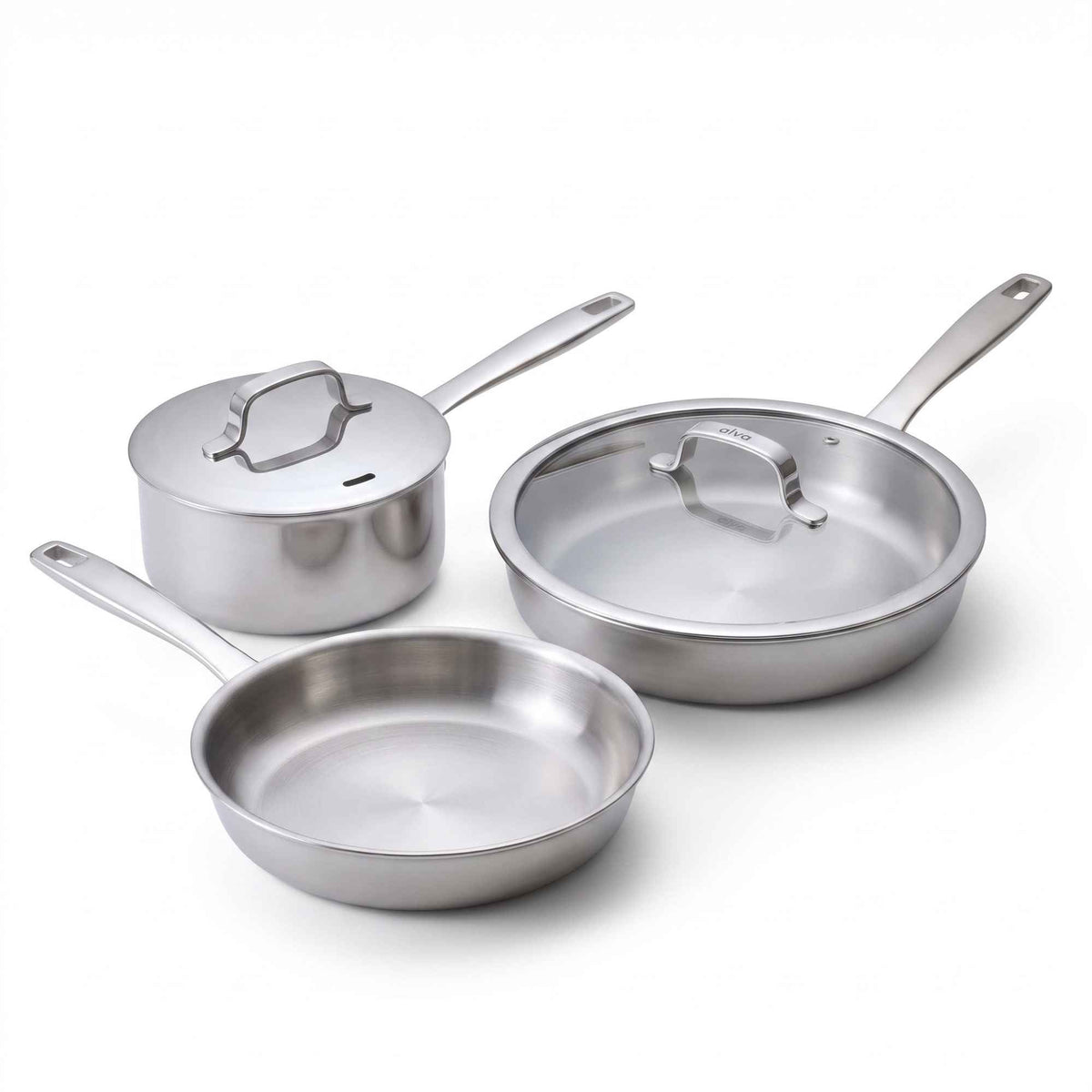 Alva 5-Ply Stainless Cookware Set, 5-Piece with glass lids on Tampa Home & Garden Store