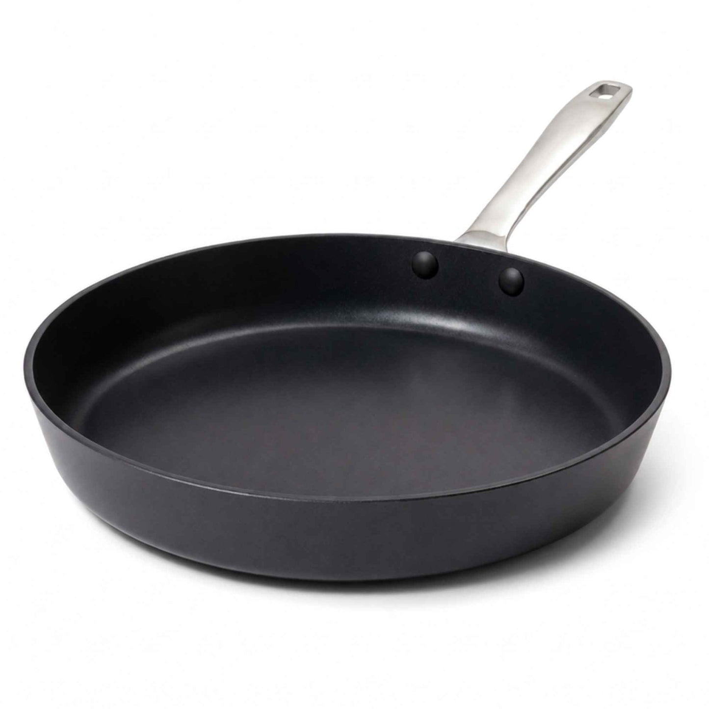 Ceramic Nonstick Frying Pan by Alva Cookware with black interior and stainless steel handle on Tampa Home & Garden Store
