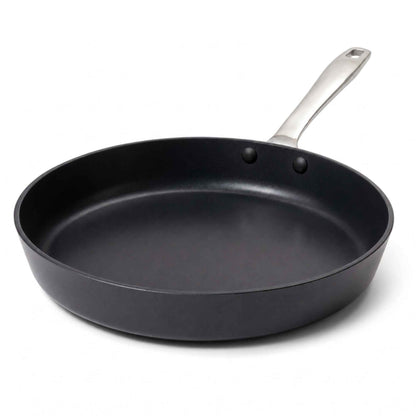Ceramic Nonstick Frying Pan by Alva Cookware with black interior and stainless steel handle on Tampa Home & Garden Store