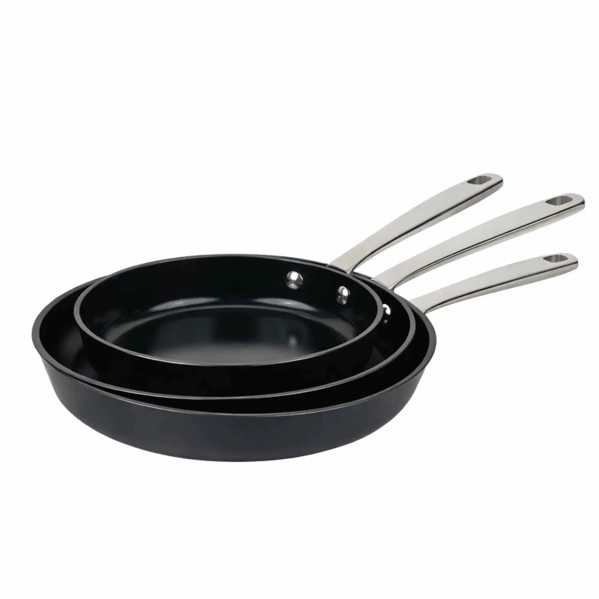 Alva Cookware ceramic nonstick frying pan with black exterior and stainless steel handle on Tampa Home & Garden Store