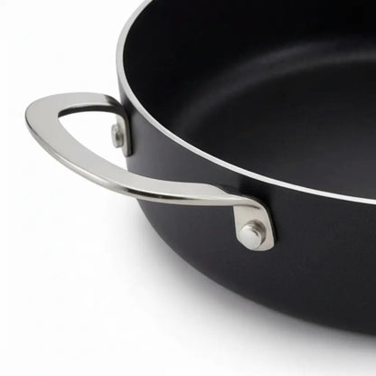 Ceramic nonstick sauté pan with stainless steel handle, black exterior on Tampa Home & Garden Store