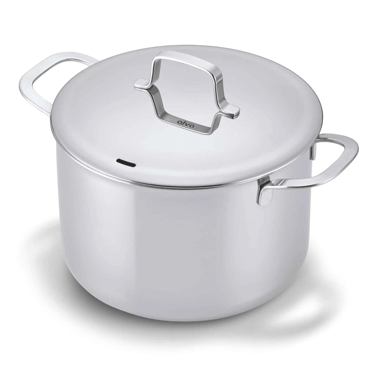 Alva Cookware 7-Qt 5-Ply stainless stock pot with lid, polished finish on Tampa Home & Garden Store