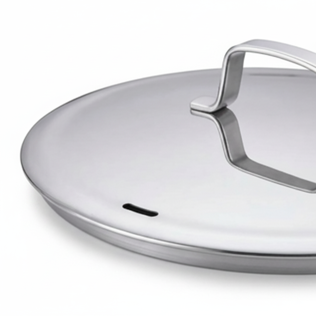 Stainless steel stock pot lid with curved handle and vent slot, 7-Qt capacity Alva Cookware on Tampa Home & Garden Store