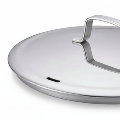 Stainless steel stock pot lid with curved handle and vent slot, 7-Qt capacity Alva Cookware on Tampa Home & Garden Store