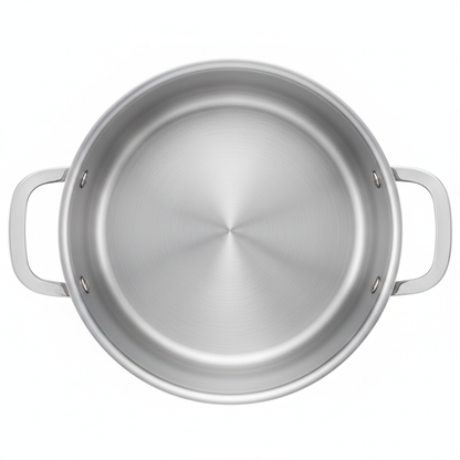 Alva Cookware 7-Qt 5-Ply stainless stock pot with two riveted handles on Tampa Home & Garden Store