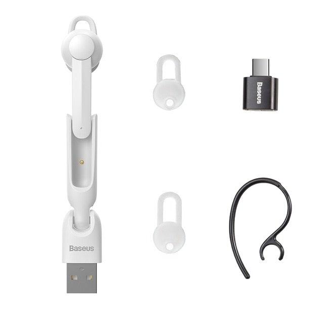 Stevvex white magnetic charging Bluetooth earphone with Baseus USB dongle on Tampa Home & Garden Store