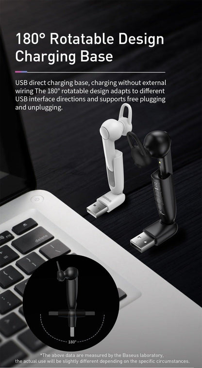 Stevvex in-ear wireless earphones with magnetic charging on Baseus base, 180° rotatable on Tampa Home & Garden Store