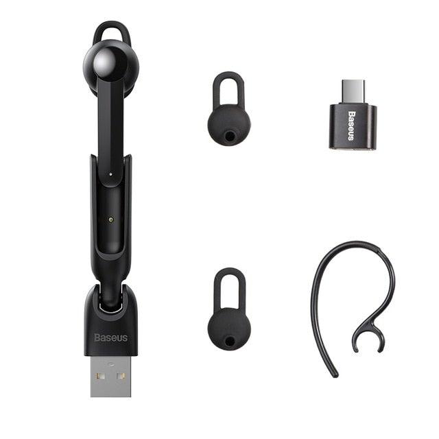Stevvex magnetic wireless in-ear headset with USB charging cradle Baseus dongle and hook on Tampa Home & Garden Store