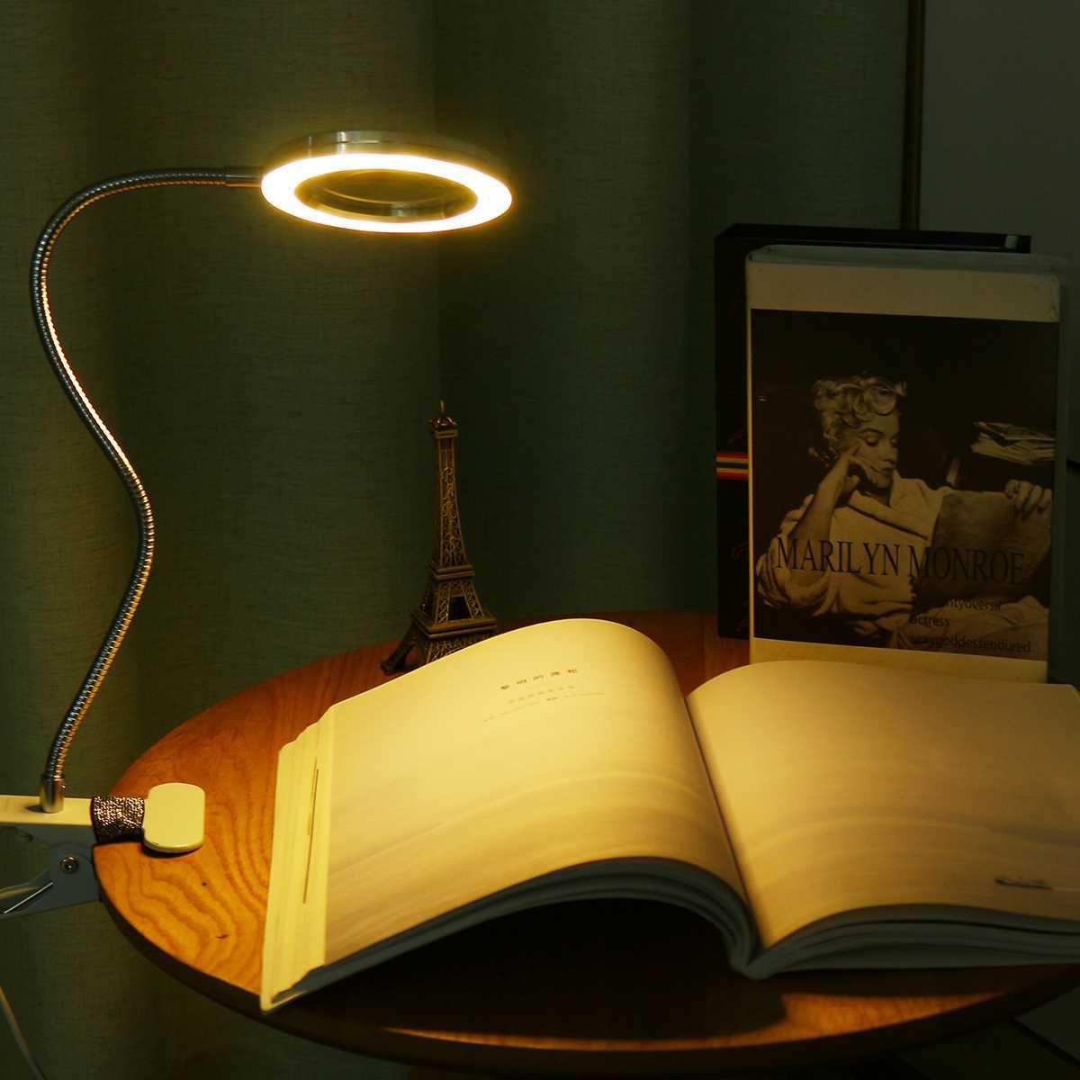 Stevvex magnifier nail beauty USB desk lamp with ring LED light and flexible gooseneck on Tampa Home & Garden Store