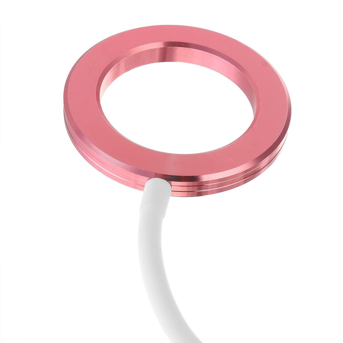 Magnifier nail beauty ring light with USB cable in pink on Tampa Home & Garden Store