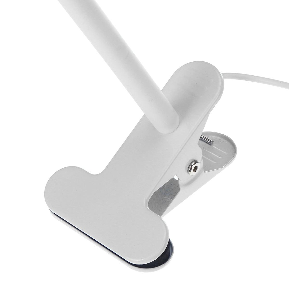 Desk lamp with clamp base and flexible arm, white Stevvex USB LED light on Tampa Home & Garden Store