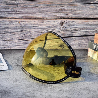 AeroShield Motorcycle Goggles amber lens with black stitched strap and moto logo patch on Tampa Home & Garden Store