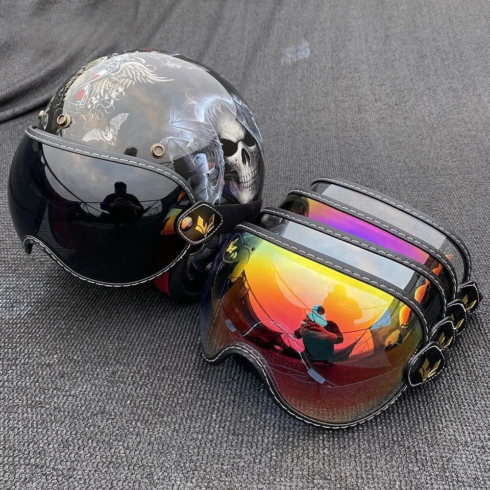 AeroShield Motorcycle Goggles with 3 iridescent visors by BikerZoneZ UV & wind protection on Tampa Home & Garden Store