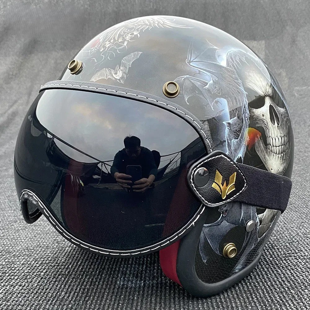 AeroShield Goggles UV wind visor skull artwork black strap with BikerZoneZ emblem on Tampa Home & Garden Store