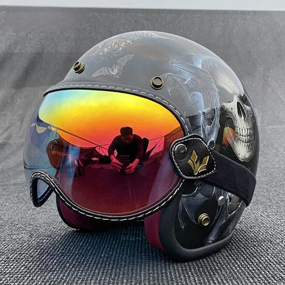 AeroShield Motorcycle Goggles by BikerZoneZ with skull-shell and mirrored visor on Tampa Home & Garden Store