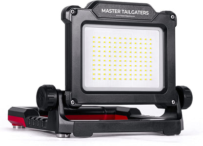 LED Work Flood Light Master Tailgaters, black rugged housing; adjustable mount Makita 18V on Tampa Home & Garden Store