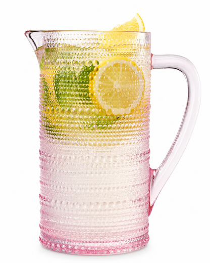 Textured Pink Hobnail Pitcher and Vintage Charm