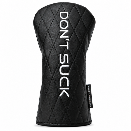 Driver headcover Don’t Suck premium black diamond-quilted 460cc by Aiming Fluid Golf on Tampa Home & Garden Store