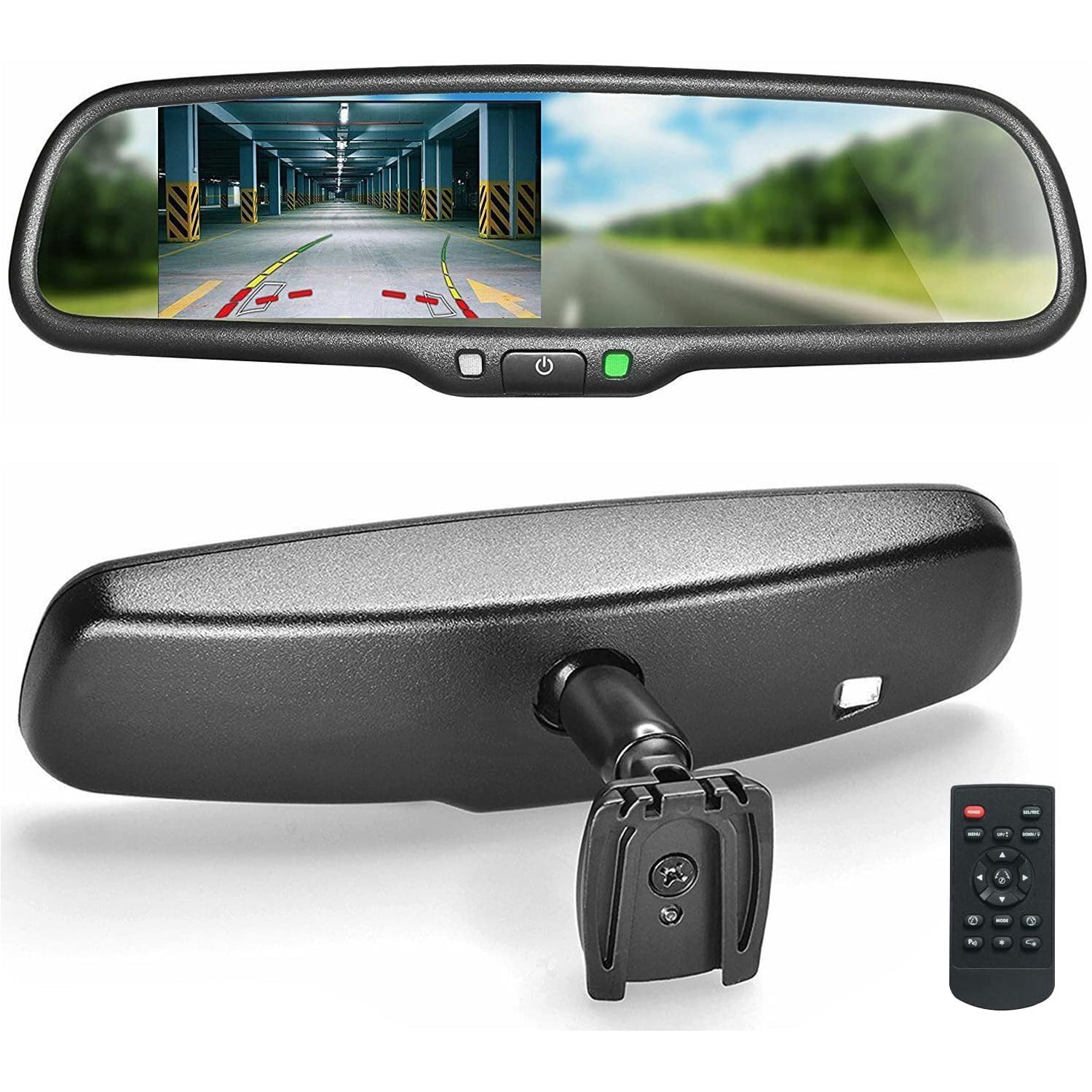 Master Tailgaters rear view mirror with 4.3in LCD, dynamic parking lines, universal mount on Tampa Home & Garden Store