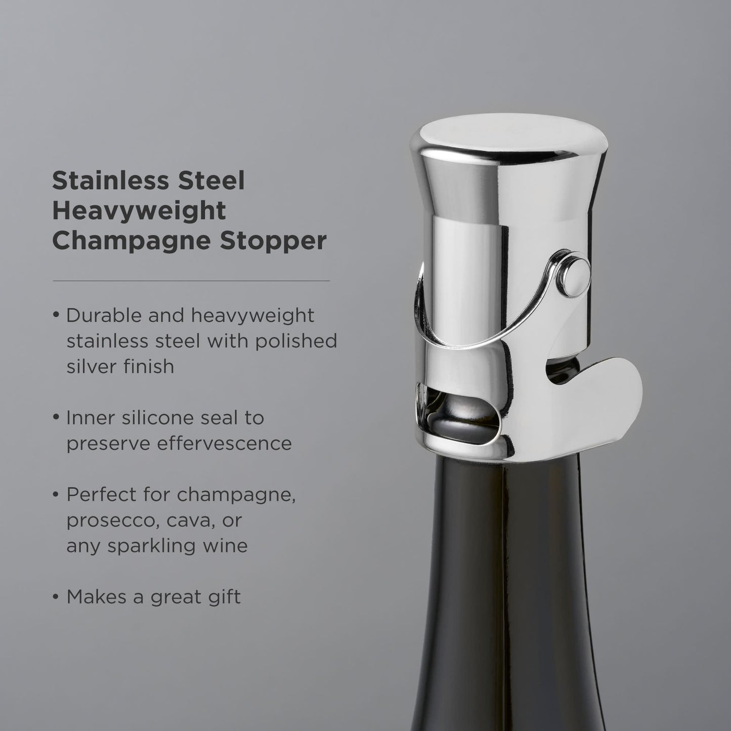 Heavyweight Stainless Steel Champagne Stopper
