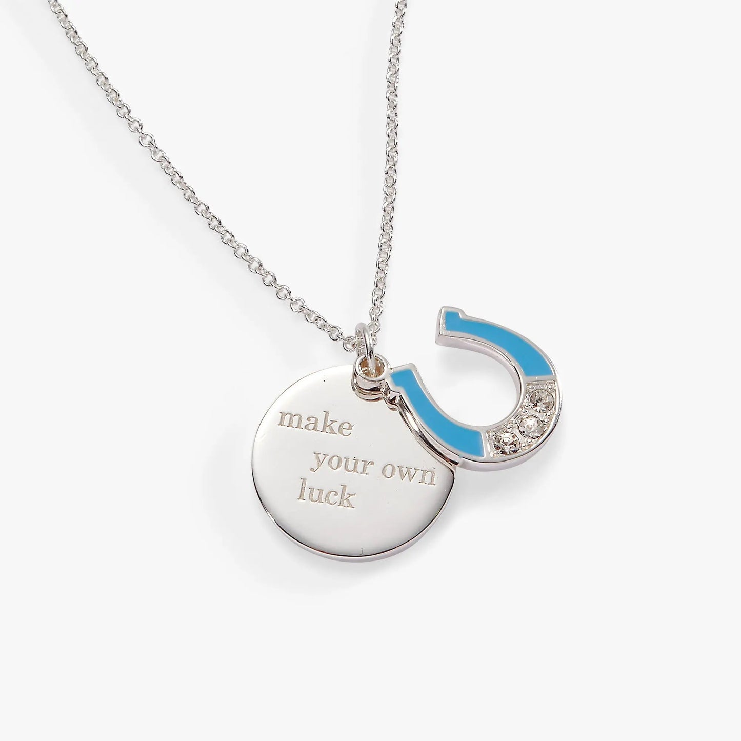 Make Your Own Luck Duo Charm Pendant Necklace