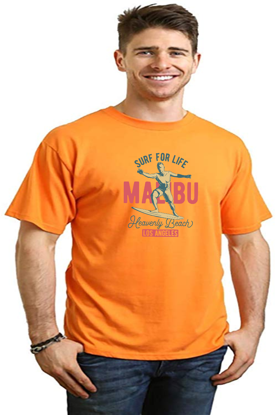 MALIBU men's bamboo viscose/organic cotton short-sleeve graphic tee with surf logo on Tampa Home & Garden Store